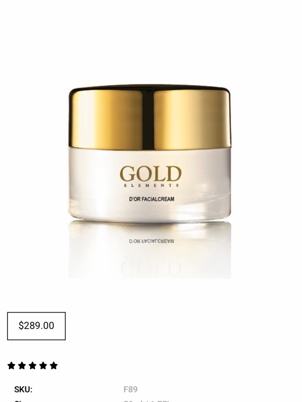 BOLD elements D'Or Facial Cream - Gold & Cream Jar